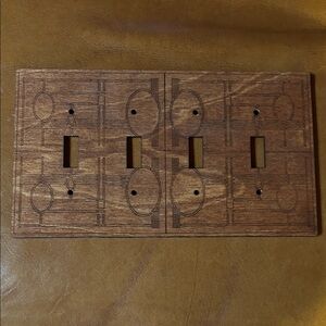 Frank Lloyd Wright inspired Artisan Brown Wooden Switch Plate Cover